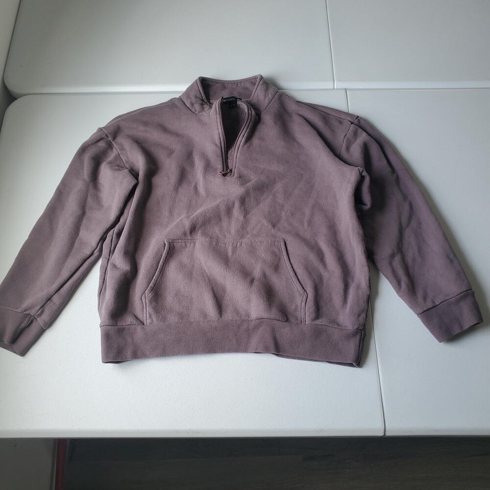 Beyond Yoga Sweatshirt Womens Large Purple Fleece 1/4 Zip Pullover Made USA